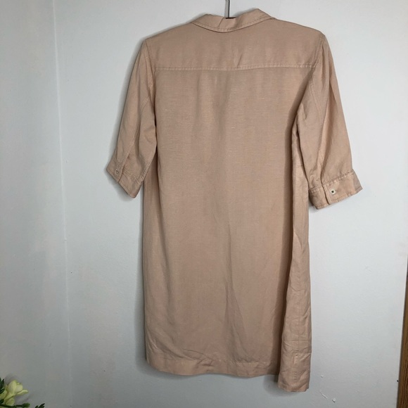 LEO&SAGE Blush Linen Blend Botton Down Shirt Dress Size M - Picture 13 of 16